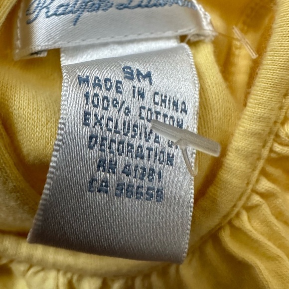 Y2K Ralph Lauren Baby Girl Yellow Ruffled Bubble Ruffle Romper Pink Logo - Picture 13 of 15